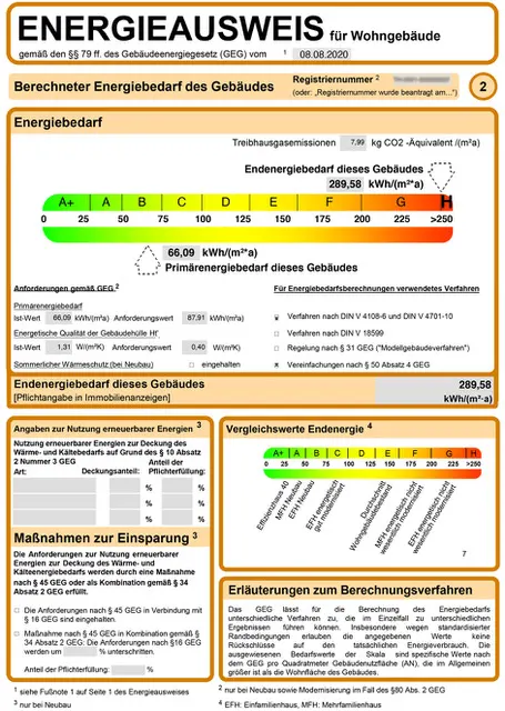 Energieausweis Beispiel